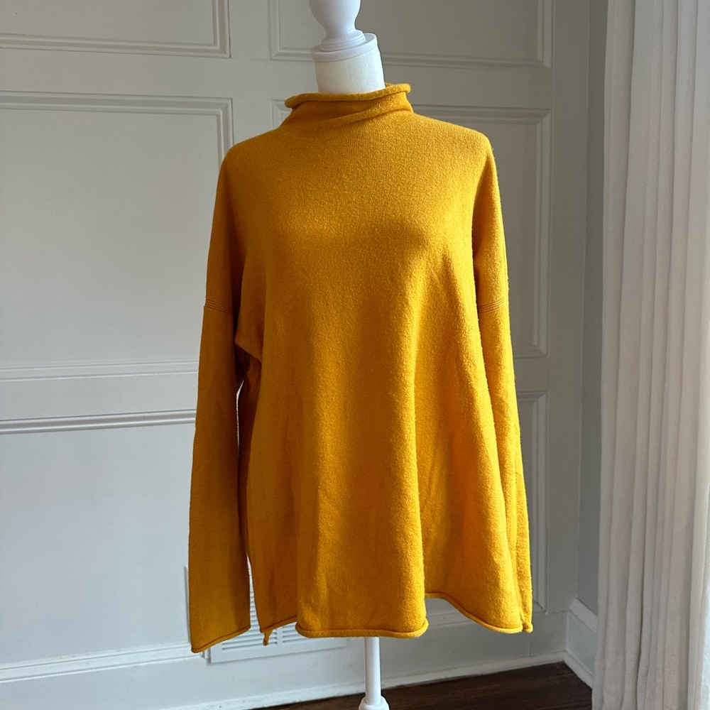 French Connection Mock Neck Long Sleeve Marigold Sweater | Size M